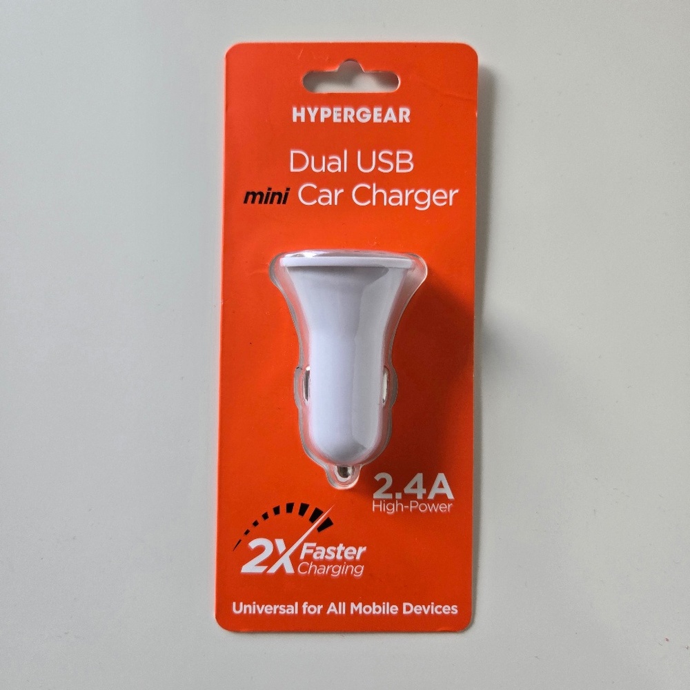 🌺 HyperGear Dual USB Mini 2.4A Car Charger - (White)